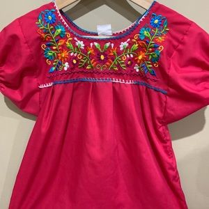 Girl’s Mexican Embroidered Blouse